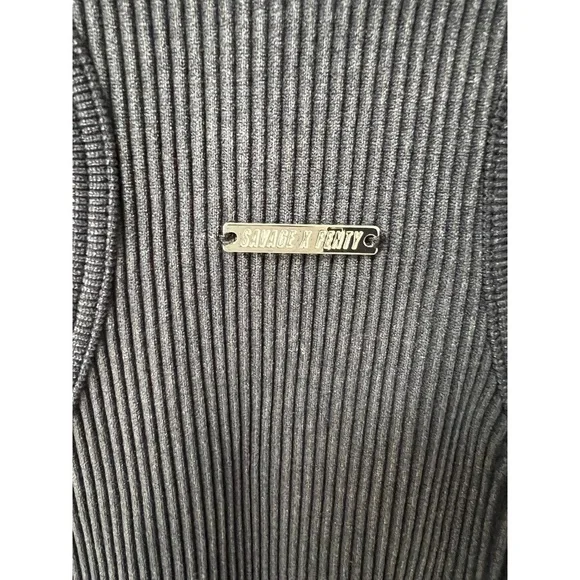 Savage X Fenty Womens Medium Black Ribbed Racerback Activewear Jumpsuit - Picture 4 of 10